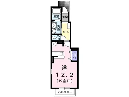 メゾンカルム(ワンルーム/1階)の間取り写真