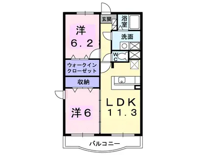 N・T 秋月-A(2LDK/1階)の間取り写真