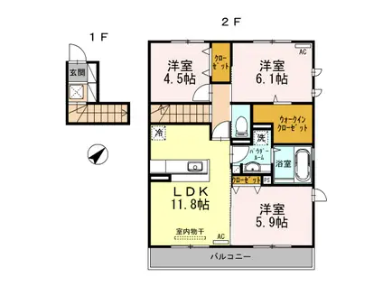 グラン ジュテ(3LDK/2階)の間取り写真