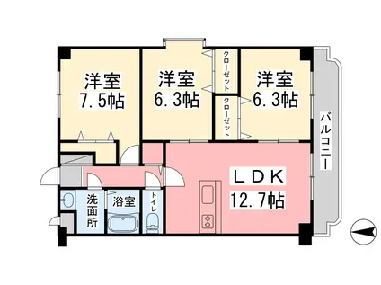 ユーミーKAWAKUBO(2LDK/1階)の間取り写真