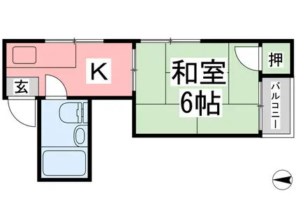 コーポ土居田(1K/1階)の間取り写真