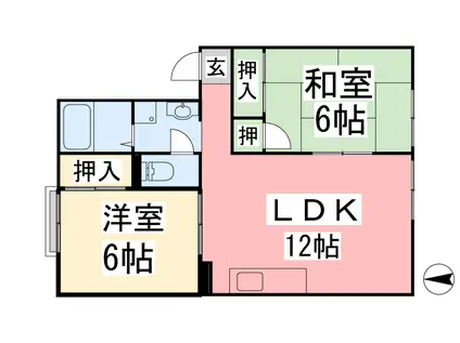 ライブリーハイムミーサA棟(2LDK/2階)の間取り写真