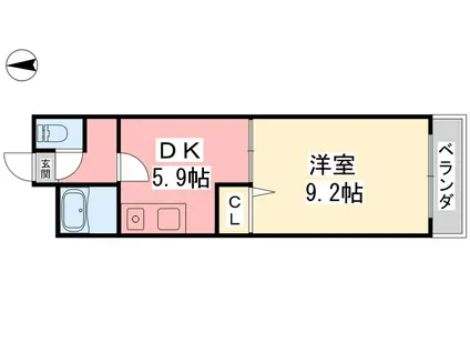 コンフォート永田(1DK/1階)の間取り写真