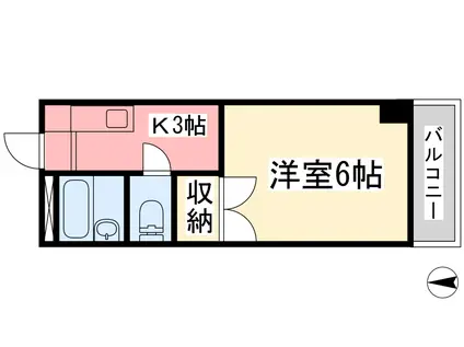 グリーンハイツ栄(1K/4階)の間取り写真