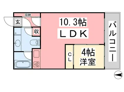 ヴァレーレ県庁前(1LDK/5階)の間取り写真