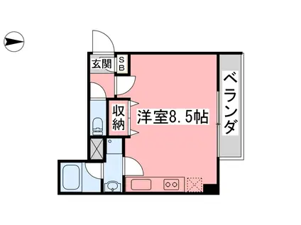 アルファード・K(ワンルーム/5階)の間取り写真