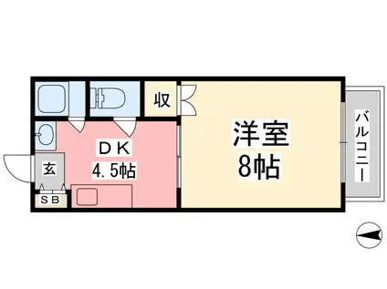 香川マンション(1DK/3階)の間取り写真