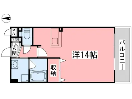 松山ウエスティン(1K/8階)の間取り写真
