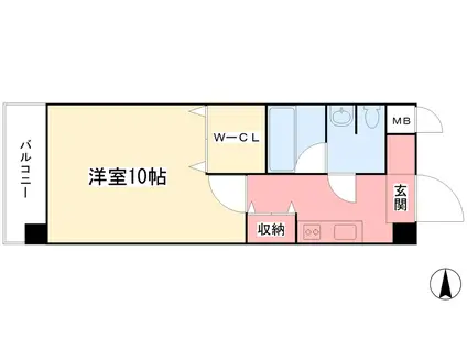 アリスト・ステーション・ピラー(1K/7階)の間取り写真
