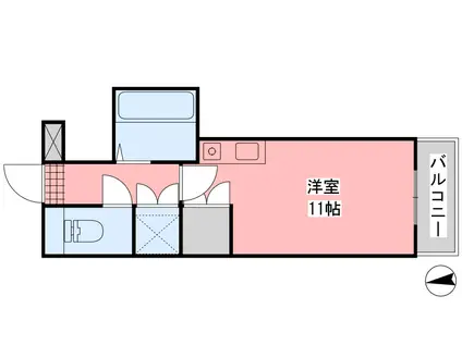 ベルメゾン市坪(ワンルーム/2階)の間取り写真