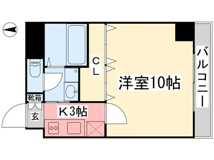 イストワール千舟(1K/9階)の間取り写真