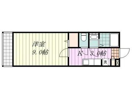 伊予鉄道横河原線 久米駅 徒歩6分 3階建 築18年(1K/1階)の間取り写真