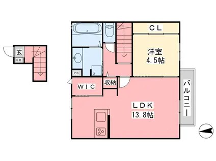 D-ROOM土居田(1LDK/2階)の間取り写真