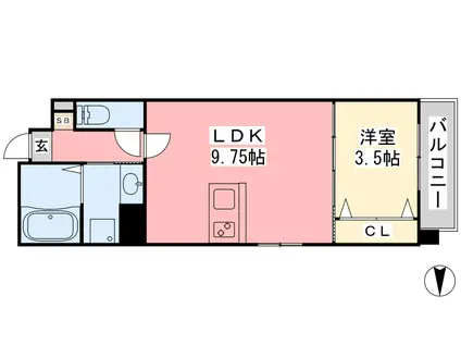 ヴェルデ・フレスコ本町(1LDK/2階)の間取り写真