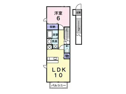 サンリットヴィラ(1LDK/2階)の間取り写真