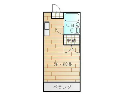カーサジュ—ロ(ワンルーム/1階)の間取り写真