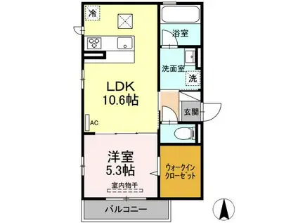 セントラル南江戸(1LDK/1階)の間取り写真