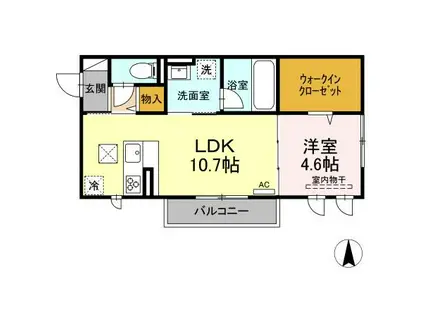 セントラル南江戸(1LDK/1階)の間取り写真