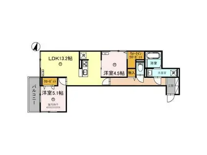 サンパティーク住吉(2LDK/3階)の間取り写真