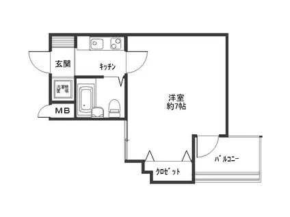 メゾンドソフィア(1K/6階)の間取り写真
