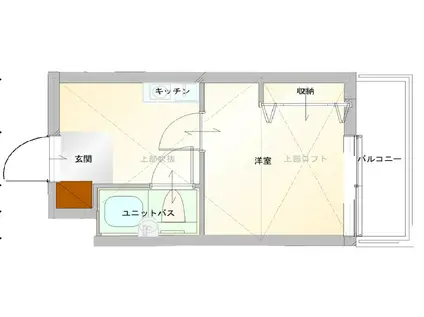 キンブリッジ京都駅西(1K/3階)の間取り写真