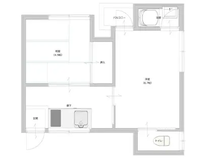 清山荘(2DK/2階)の間取り写真