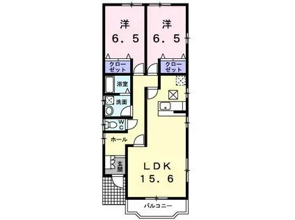 近鉄京都線 興戸駅 徒歩8分 1階建 築19年(2LDK)の間取り写真