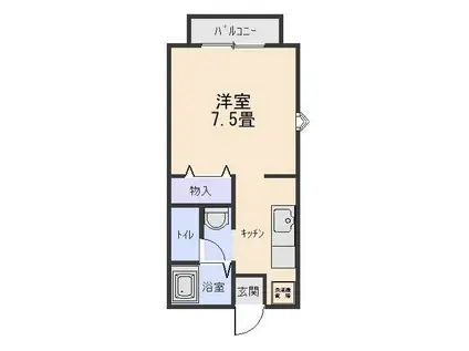 ハイツ山岡(1K/2階)の間取り写真