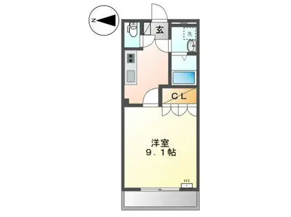 マイエルモファンタジー(1K/2階)の間取り写真