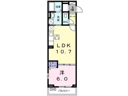 セレーノ(1LDK/1階)の間取り写真