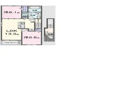 グレイス加茂2(2LDK/2階)の間取り写真