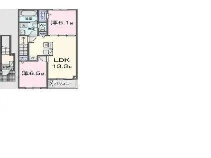 グレイス加茂2(2LDK/2階)の間取り写真