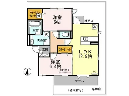シェモワ イズミ(2LDK/1階)の間取り写真