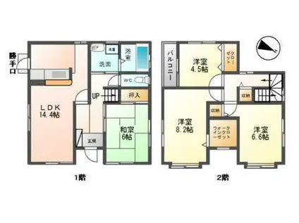 近鉄京都線 木津川台駅 徒歩12分 2階建 築21年(4LDK)の間取り写真