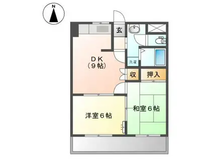 GRANDIR(2DK/2階)の間取り写真