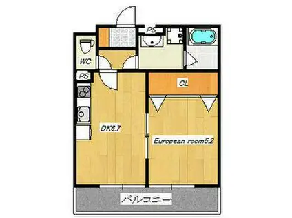 KTIレジデンス桃山(1DK/2階)の間取り写真