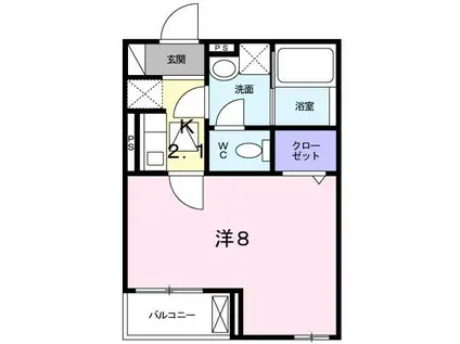 ジェントリー南船橋Ⅲ(1K/1階)の間取り写真