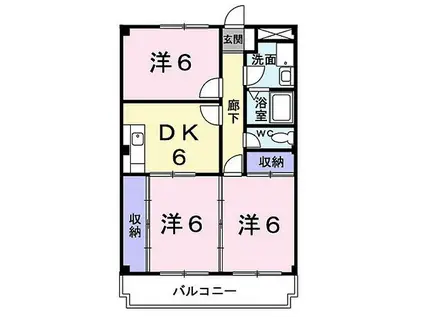 ミローズコート(3DK/2階)の間取り写真