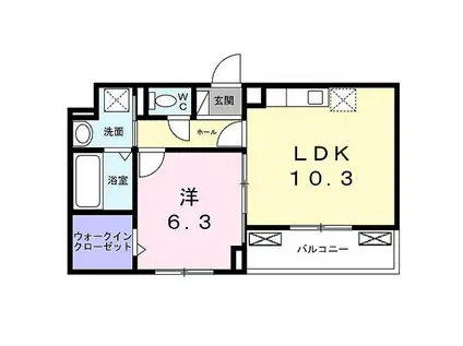 GLANZ CLKⅡ(1LDK/2階)の間取り写真