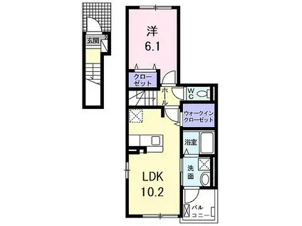 アビアント(1LDK/2階)の間取り写真