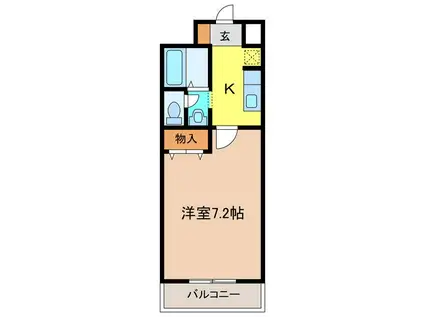 アーバンコート・まはたぎ(1K/7階)の間取り写真