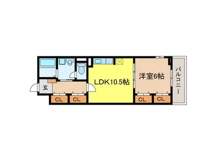 フランシュシュ(1LDK/1階)の間取り写真