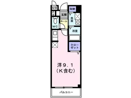 コリネッタ鴻ノ巣(ワンルーム/2階)の間取り写真