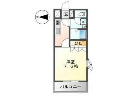 HUS・REI(1K/2階)の間取り写真