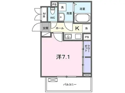 ガーデン・アイリス(1K/2階)の間取り写真