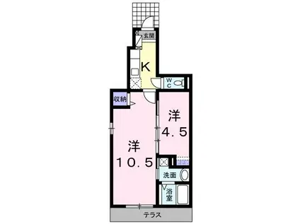 フィオーレ小倉(2K/1階)の間取り写真