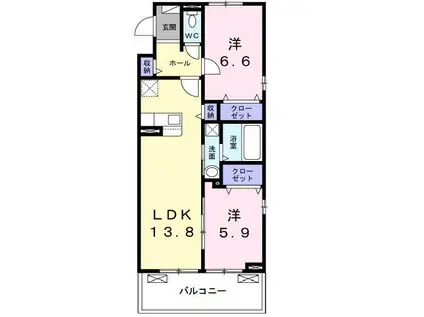 プレッソ・ロートⅣ(2LDK/2階)の間取り写真