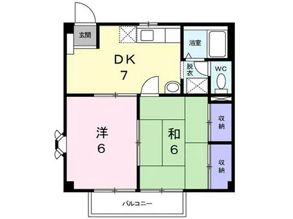 種村ハイツ(2DK/1階)の間取り写真