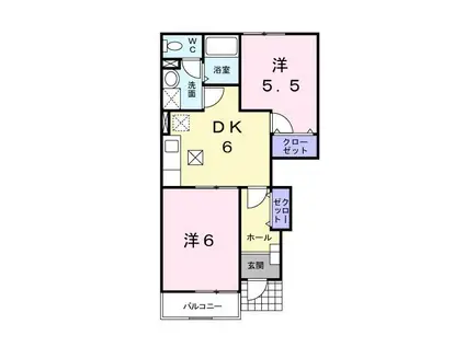 ビバアヴニール(2DK/1階)の間取り写真