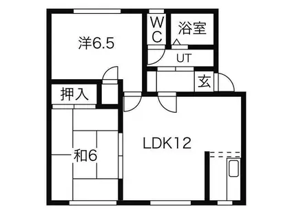 ハイツルミエール(2LDK/1階)の間取り写真